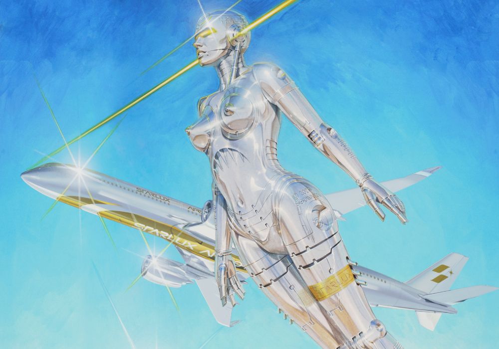 星宇航空X空山基重磅合作：打造未來感藝術機「AIRSORAYAMA」，聯名標誌、核心視覺正式亮相