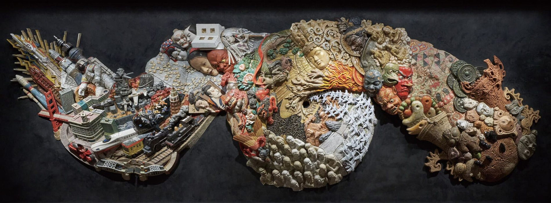 大友克洋新作現銀座車站！7 公尺陶板浮雕呈現歷史渦流，暗藏阿基拉紅色摩托車