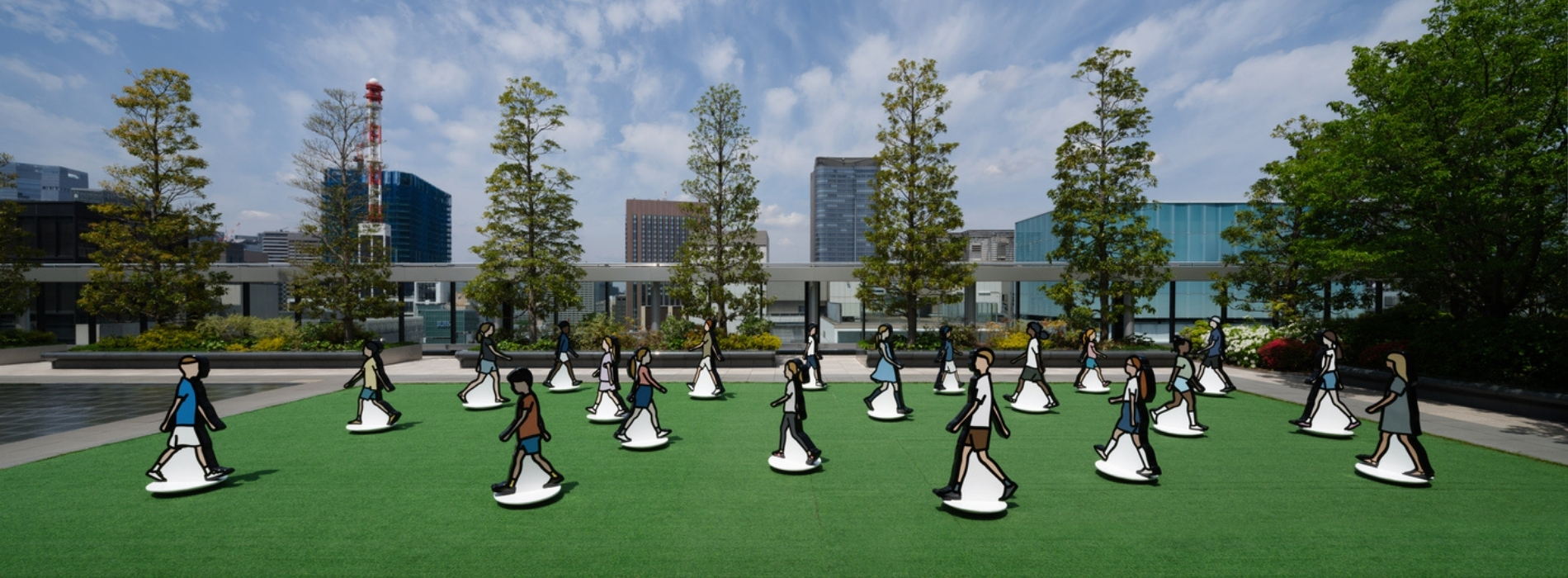 銀座 GINZA SIX 春季藝術展登場！英國當代藝術家朱利安・奧培新作：以步行姿態，重繪城市輪廓