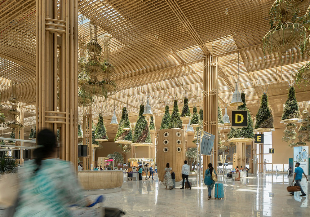 印度矽谷T2航廈化身城市花園!美建築事務所SOM以大量竹材結合豐富自然景觀,塑造如花園般通透空間