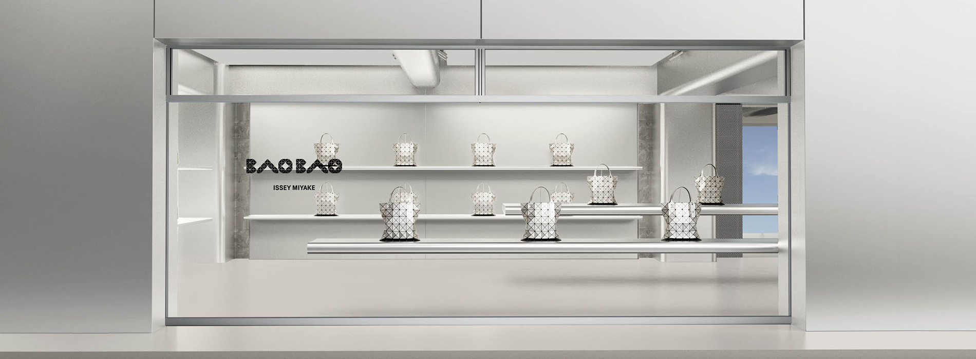 BAO BAO ISSEY MIYAKE 日本首間旗艦店：吉岡德仁以鋁材與透明三角打造懸浮感空間