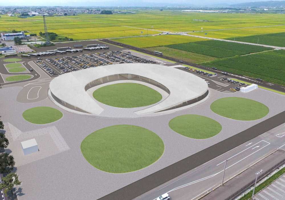 SANAA 山形新作公開！「新・道の駅むらやま」以圓形屋頂環抱中庭，讓山景走進日常停留