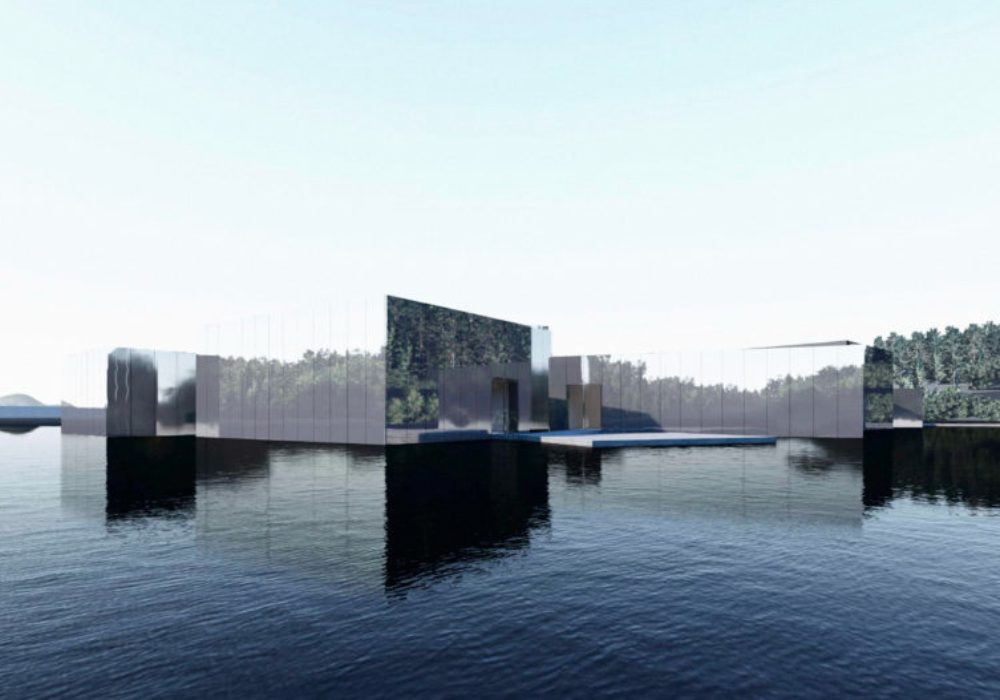 七座鏡面立方體漂浮海上！柳幸典設計，韓國首座「漂浮美術館」預計 6 月開放