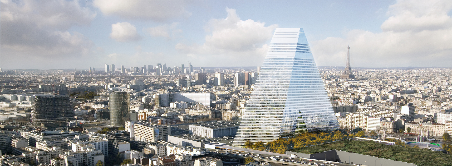巴黎天際線上的新三角！Herzog & de Meuron 打造「三角塔」，一座向天空延伸的立體城市