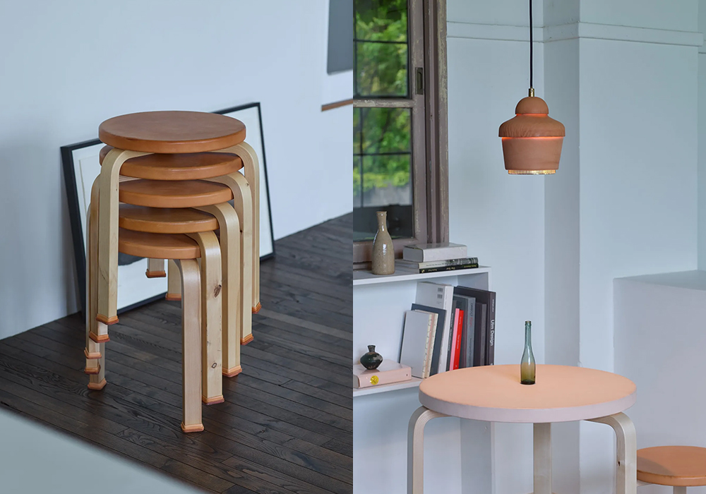 Stool 60 穿上皮鞋！Artek × Hender Scheme 首度聯名，以植物鞣革詮釋 Aalto 經典家具與配件