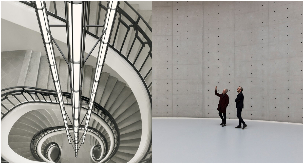 「Less Is More」一向是法國設計鬼才Ronan ＆ Erwan Bouroullec兄弟操刀設計的基本原則，他們總是善用材料間的紋理特性、大幅運用平衡的線條，讓作品能毫無違和的與空間相容；一如他們在全新開幕的「巴黎證券交易所─皮諾私人美術館」所操刀的照明裝置，不只呼應場域原有的古典特性，同時亦與安藤忠雄設計的空間進行對話。既優雅又壯麗，非常精彩！