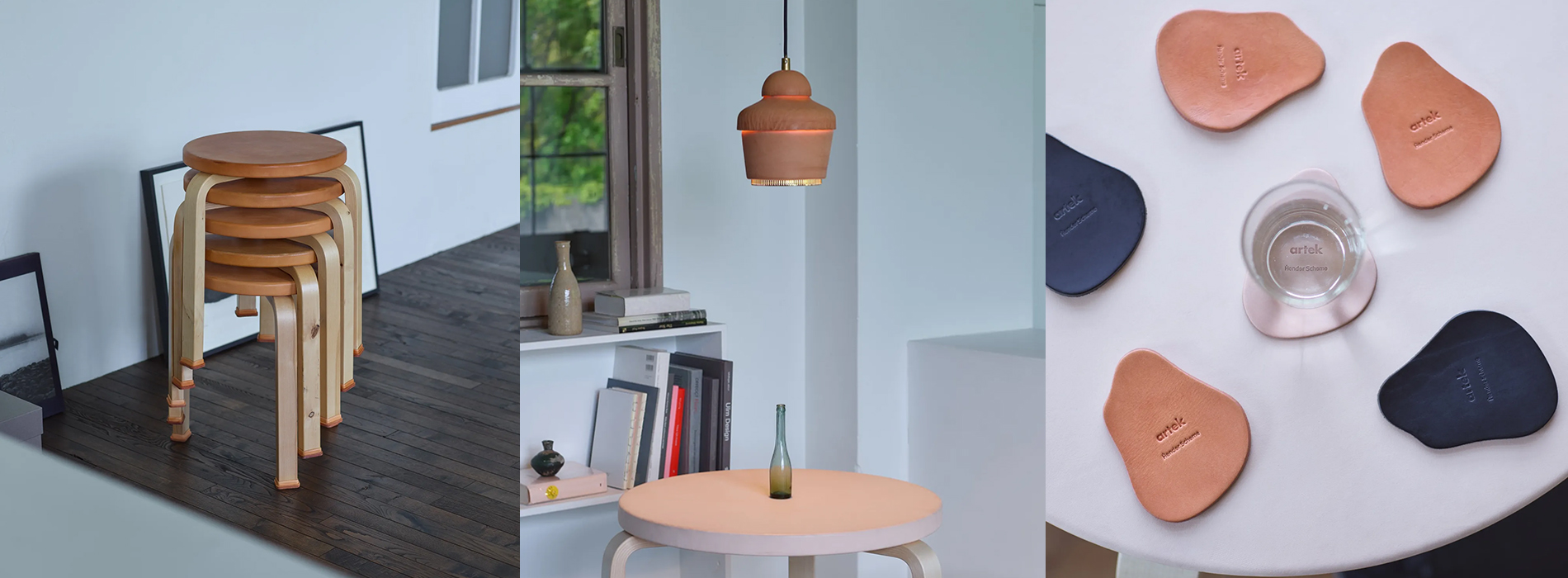Stool 60 穿上皮鞋！Artek × Hender Scheme 首度聯名，以植物鞣革詮釋 Aalto 經典家具與配件