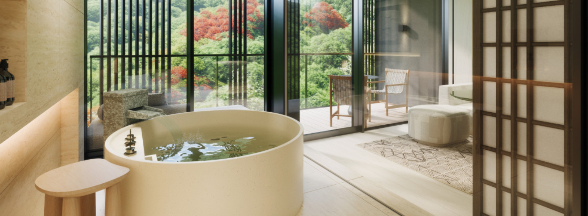 日本新奢華旅宿「箱根三井」預計 2026 年底開幕！昔日別墅基地化身順應山林的溫泉度假飯店