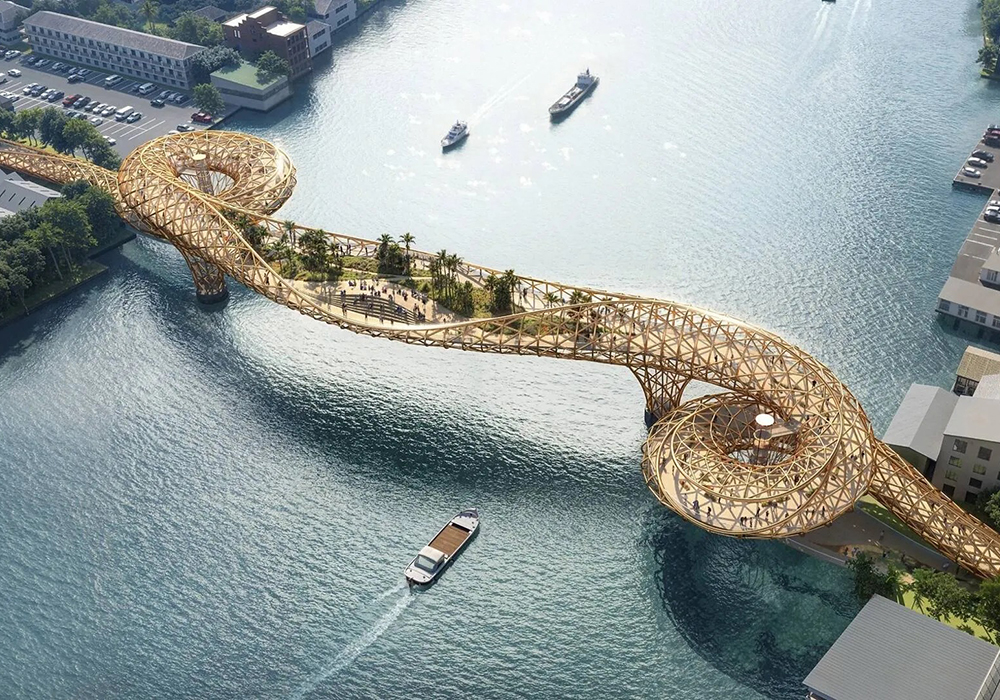 不為汽車而生的跨河風景：MVRDV 設計曼谷昭披耶河人行橋，串聯老城記憶與可步行未來