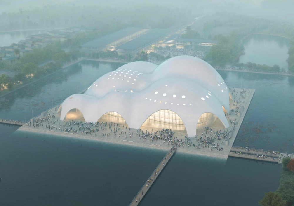 宛如漂浮在湖面的珍珠：越南河內「音樂之島」，普立茲克建築大師 Renzo Piano 的全新詩性之作