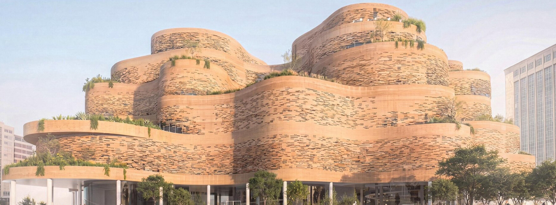 SANAA 奪下厄瓜多國家博物館競圖！以層疊圓形量體與植栽露台，讓建築宛如從地景自然生長