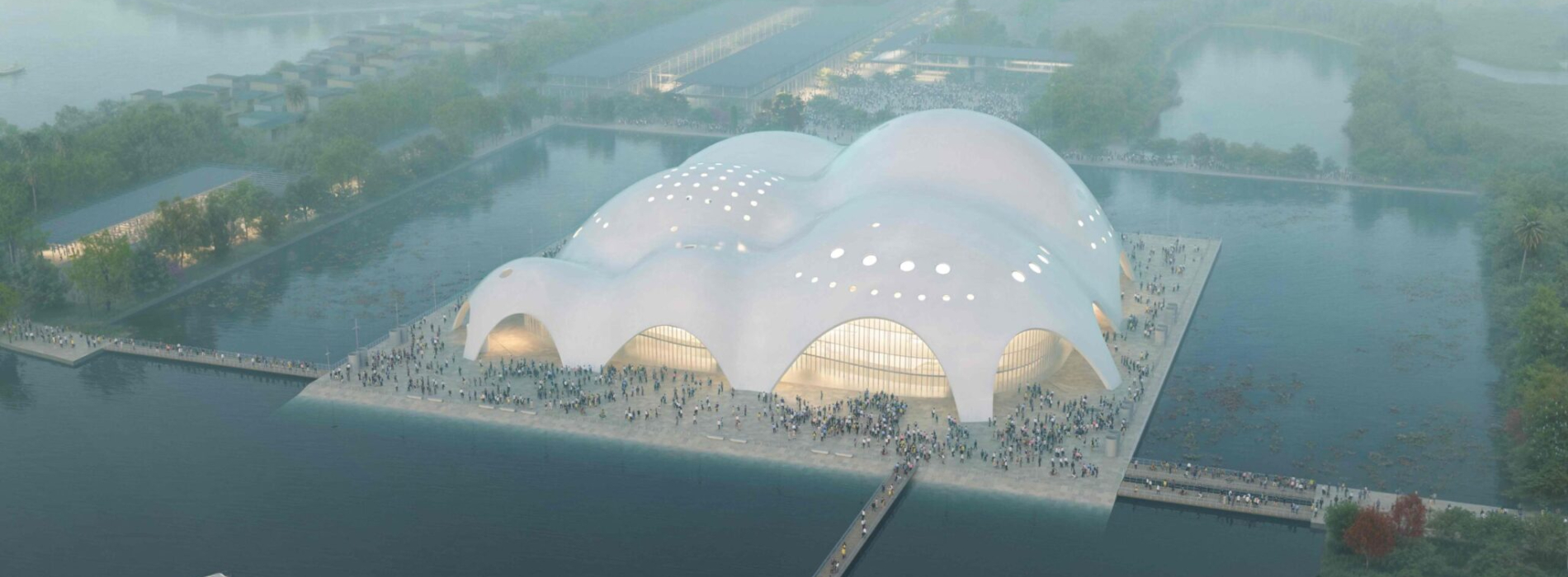 宛如漂浮在湖面的珍珠：越南河內「音樂之島」，普立茲克建築大師 Renzo Piano 的全新詩性之作